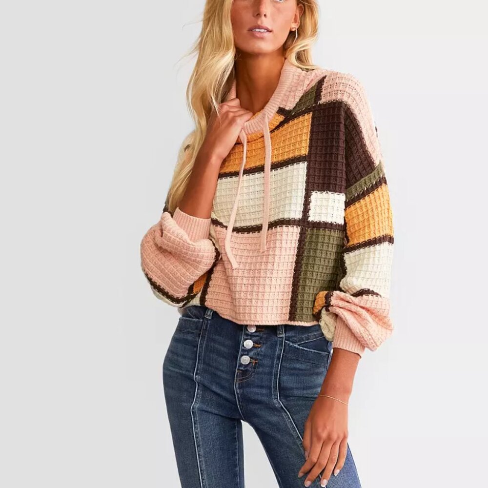 GILDED INTENT From Buckle Exclusive Checkered Sweater Size Large Woman